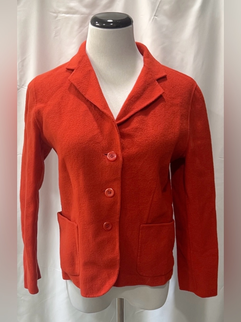 Pendleton Red Wool Blend Blazer Jacket Womens Small Button Front Pockets